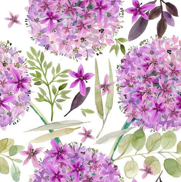 Servietten Purple Flowers